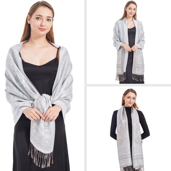 Ladies Paisley Pashmina Rave, Warm Scarf Ethnic Paisley Wraps And Shawls With😘 - Picture 2 of 6